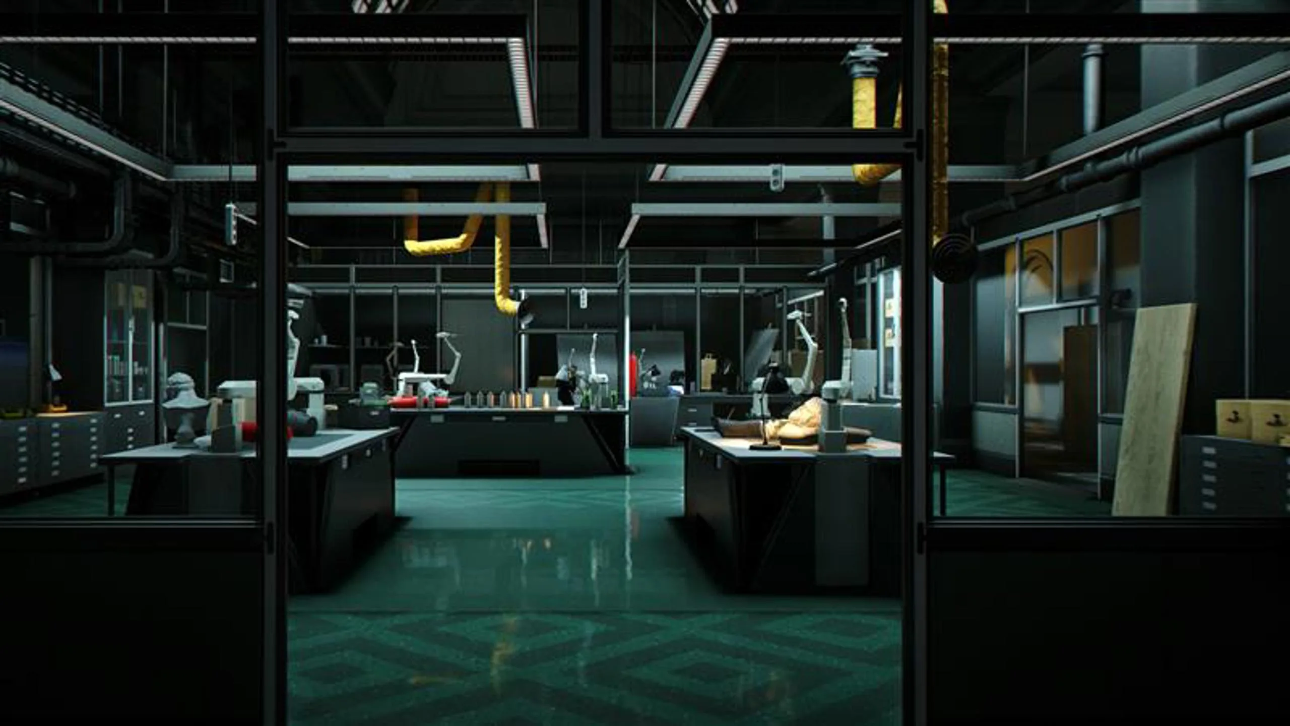 The Workshop laboratory environment in the 007 First Light Update 1.1.0 gallery