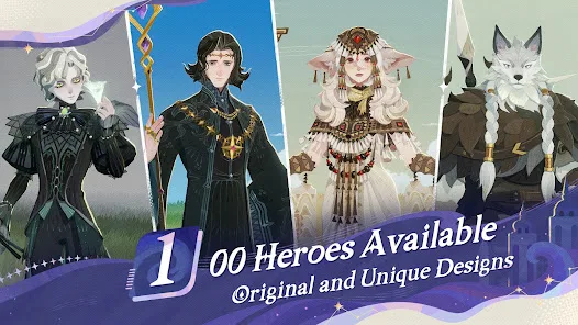 AFK Journey Google Play screenshot showing 100 heroes available