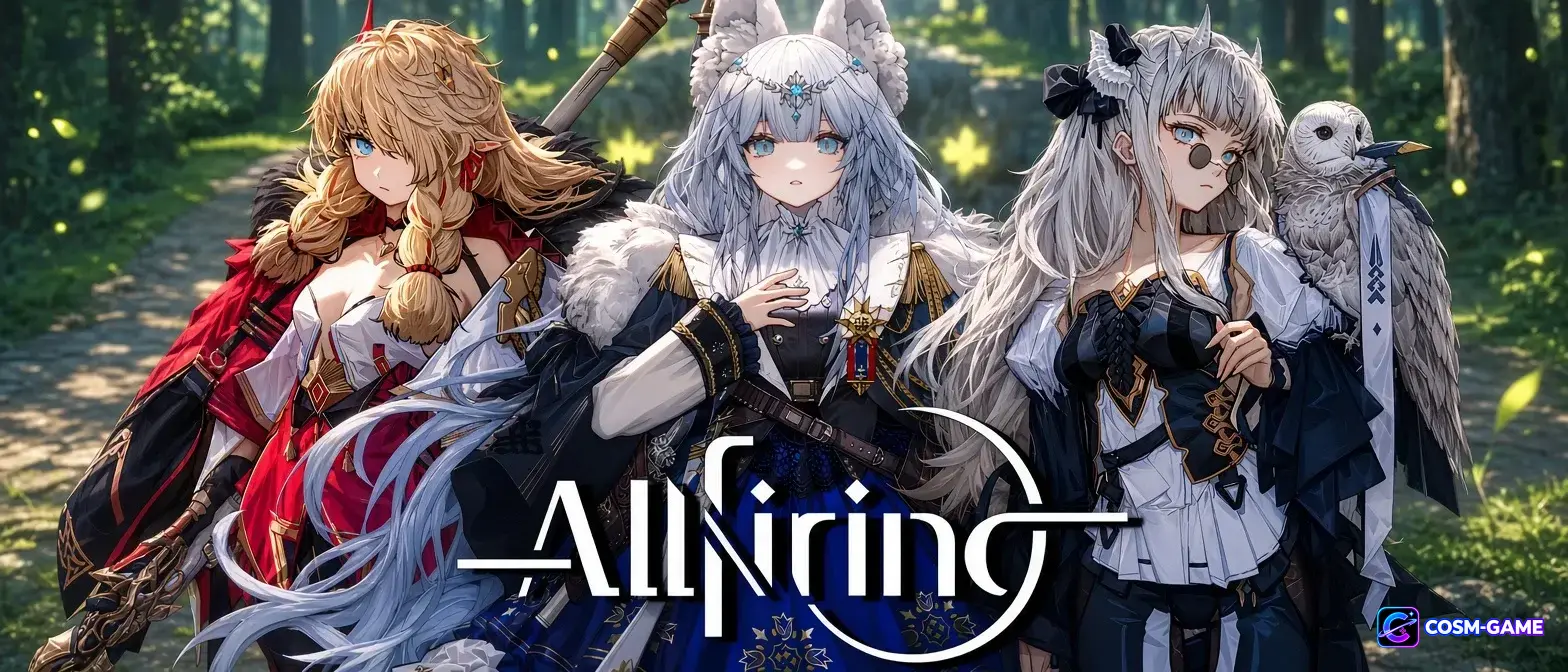 ALLfiring promotional artwork featuring the game's fantasy cast.