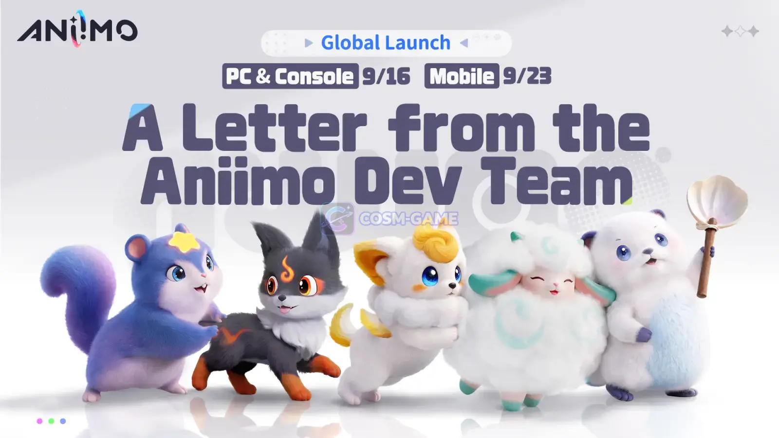 Aniimo promotional artwork for the game's September 2026 global launch.