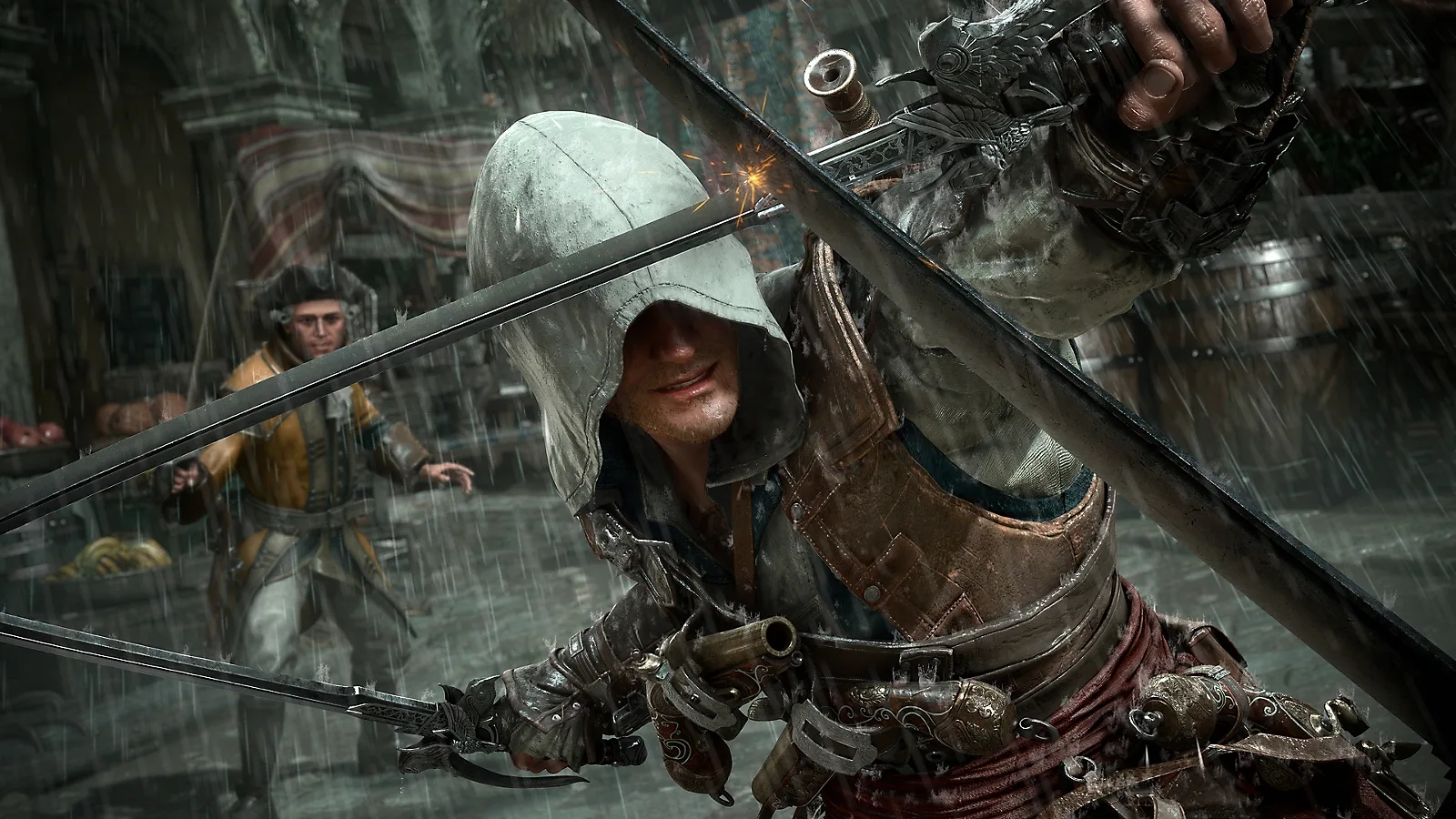 Edward Kenway fighting with swords in Assassin's Creed Black Flag Resynced