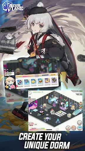 Azur Lane landscape promotional screenshot featuring anime-styled ship characters and game imagery.