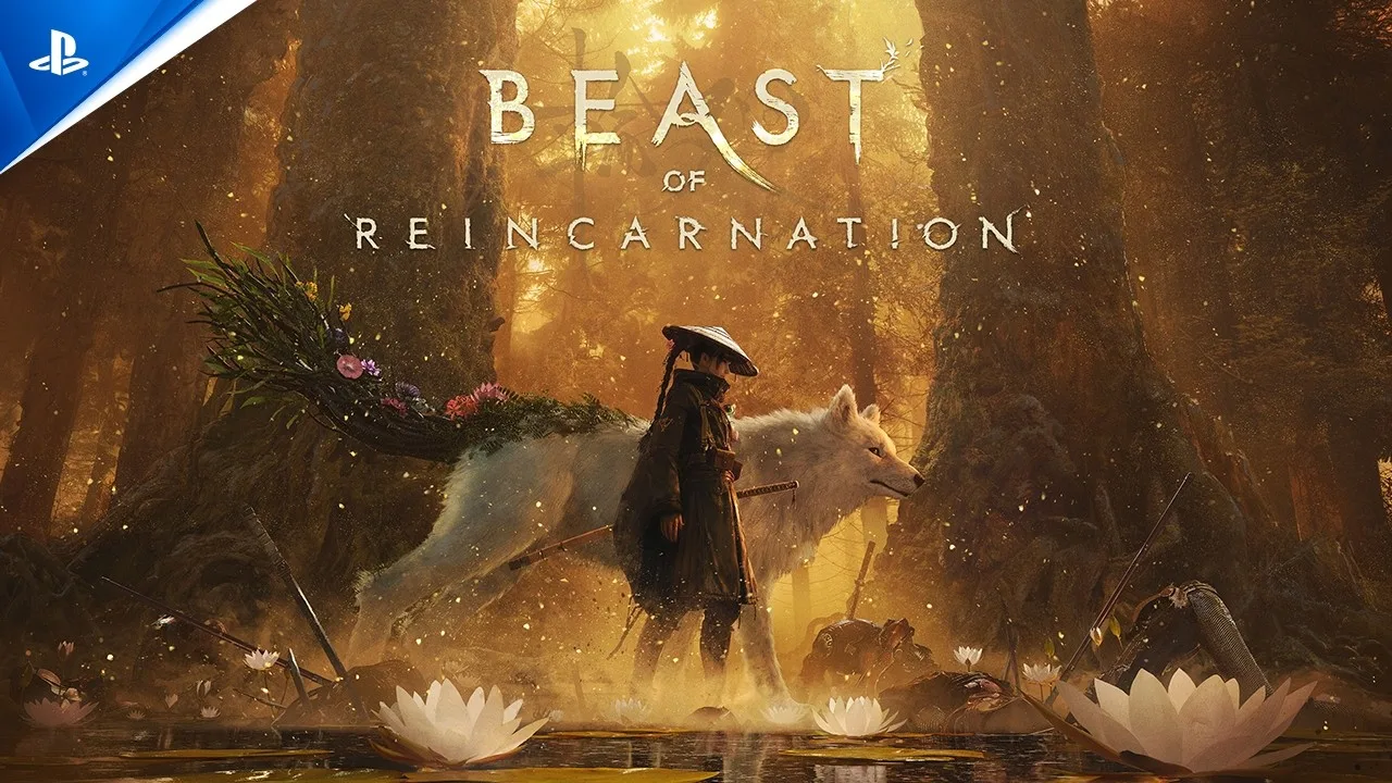 Emma and Koo standing in a blighted forest in the Beast of Reincarnation trailer