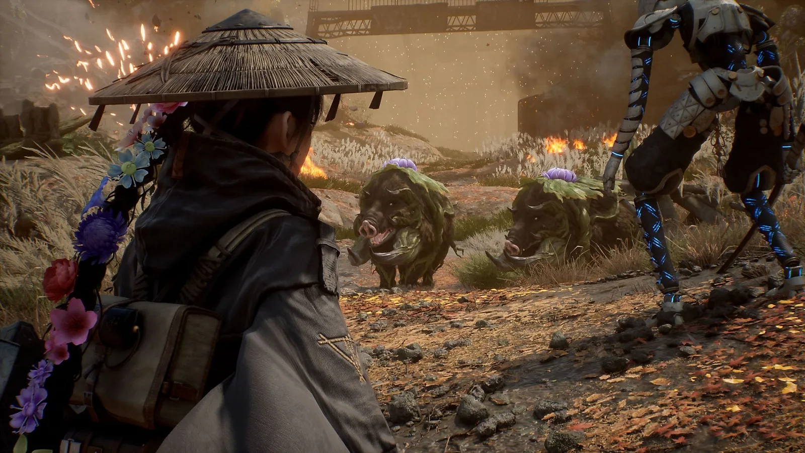 Emma facing boar-like enemies in Beast of Reincarnation