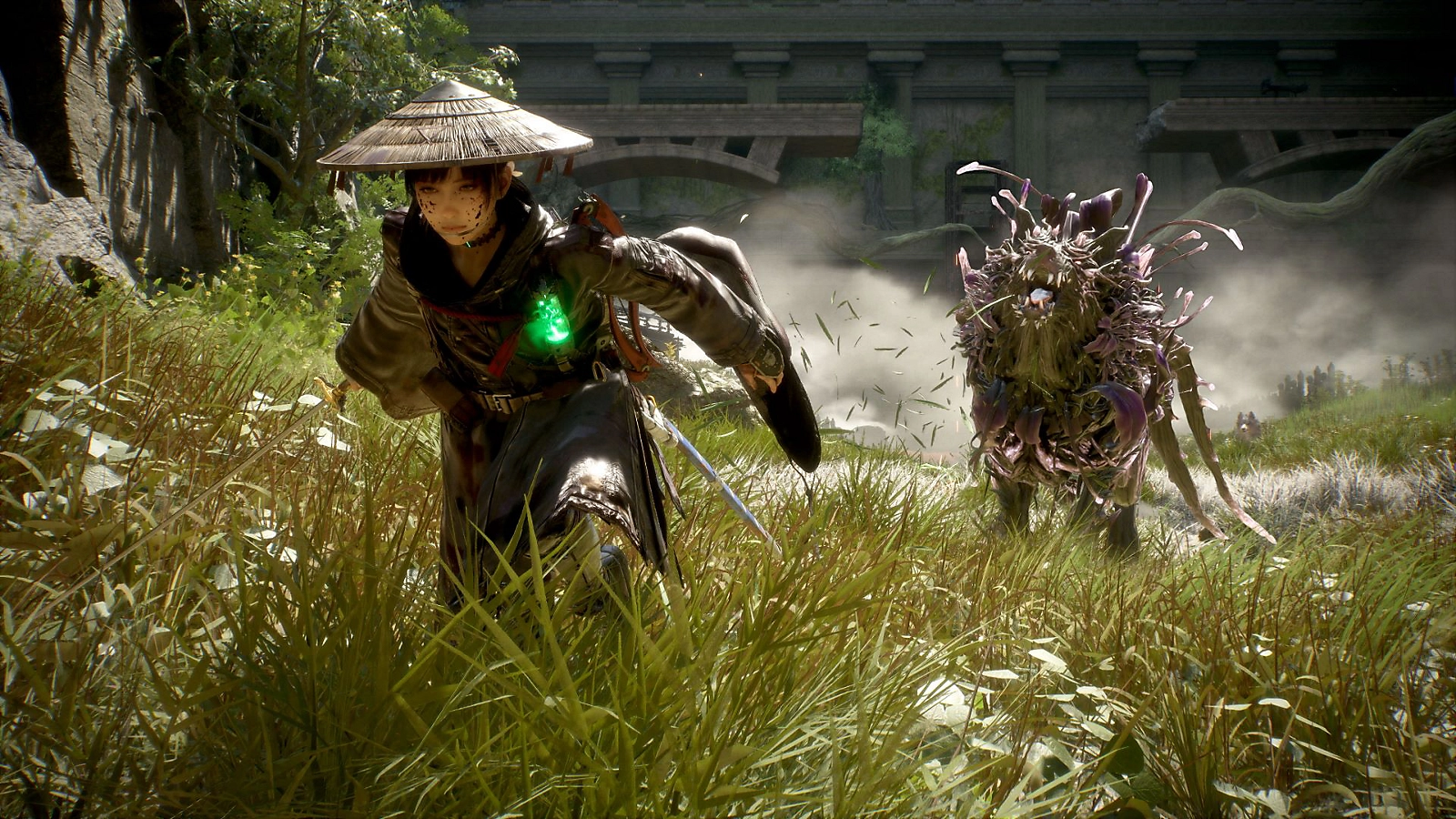 Emma fleeing an enemy creature in Beast of Reincarnation