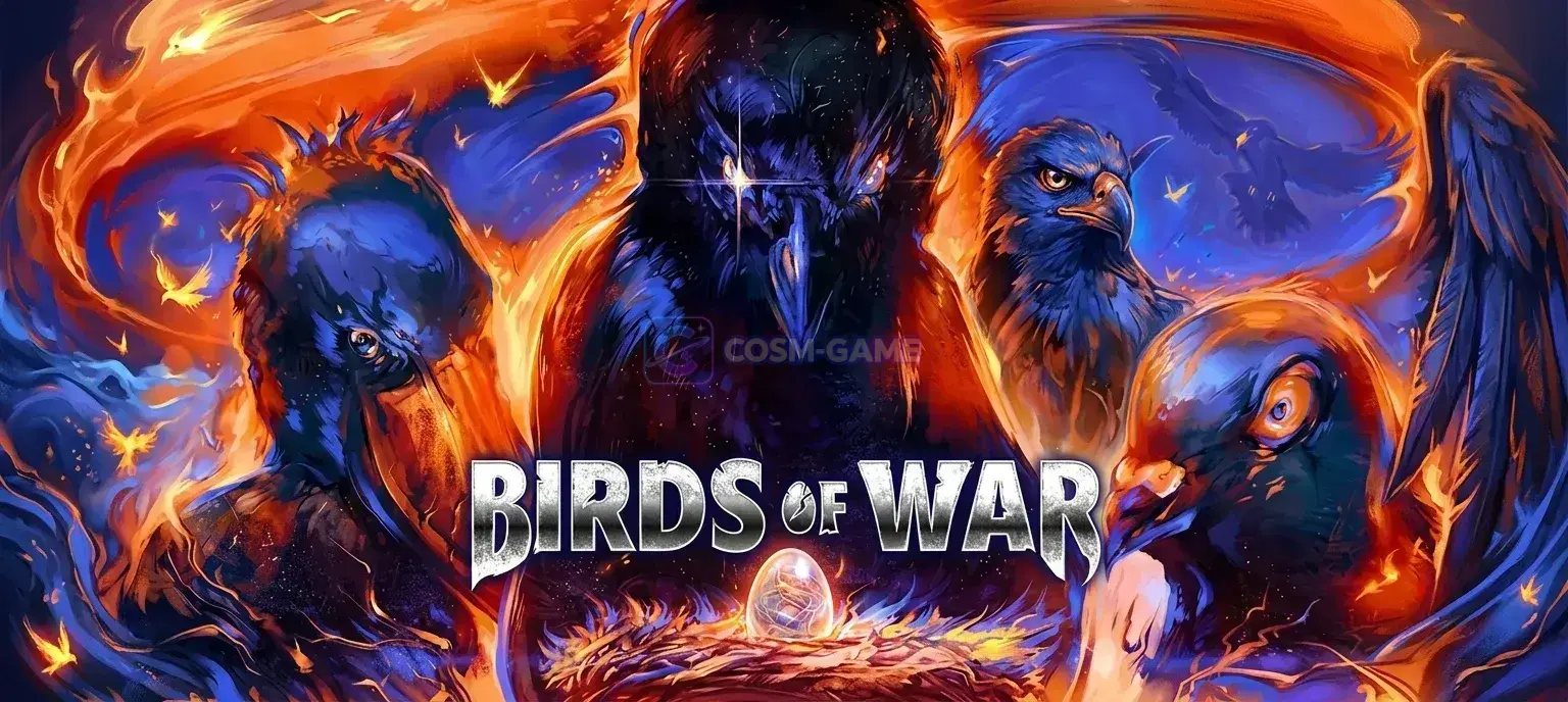 Birds of War key art with the game logo over an aerial combat scene