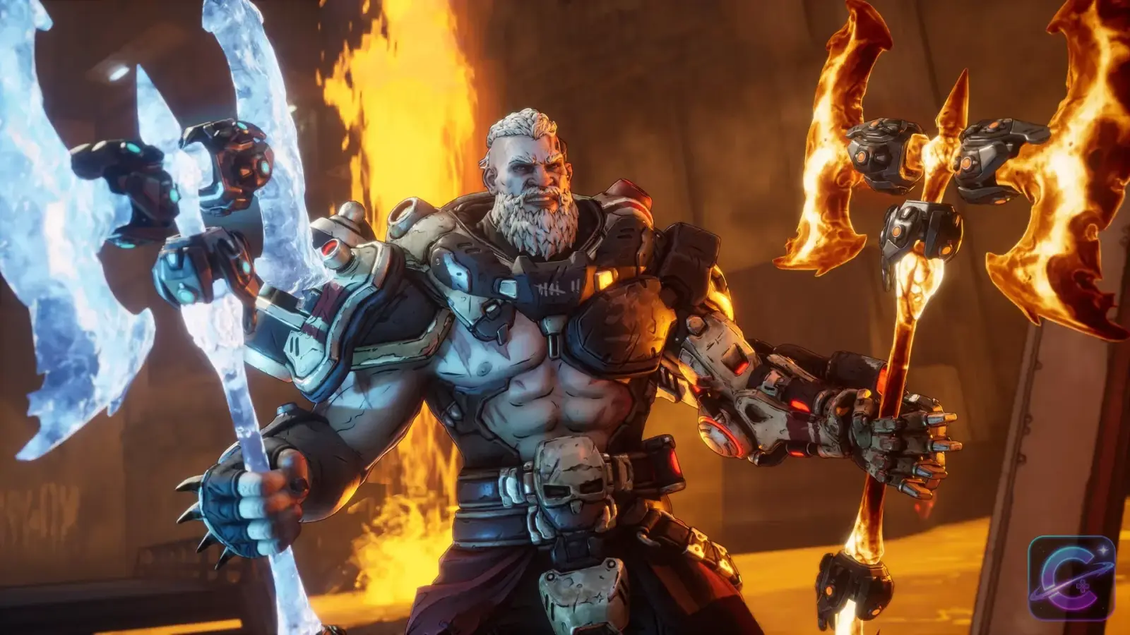 Amon fights through enemies while using his combat abilities on Kairos.