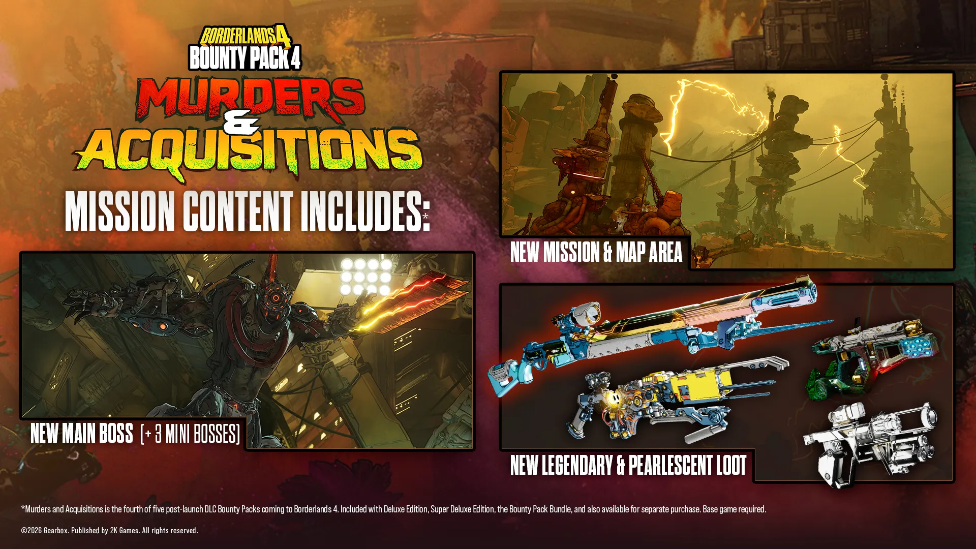 Vault Hunters face the dangers surrounding the Toxic Scowl during Murders and Acquisitions.