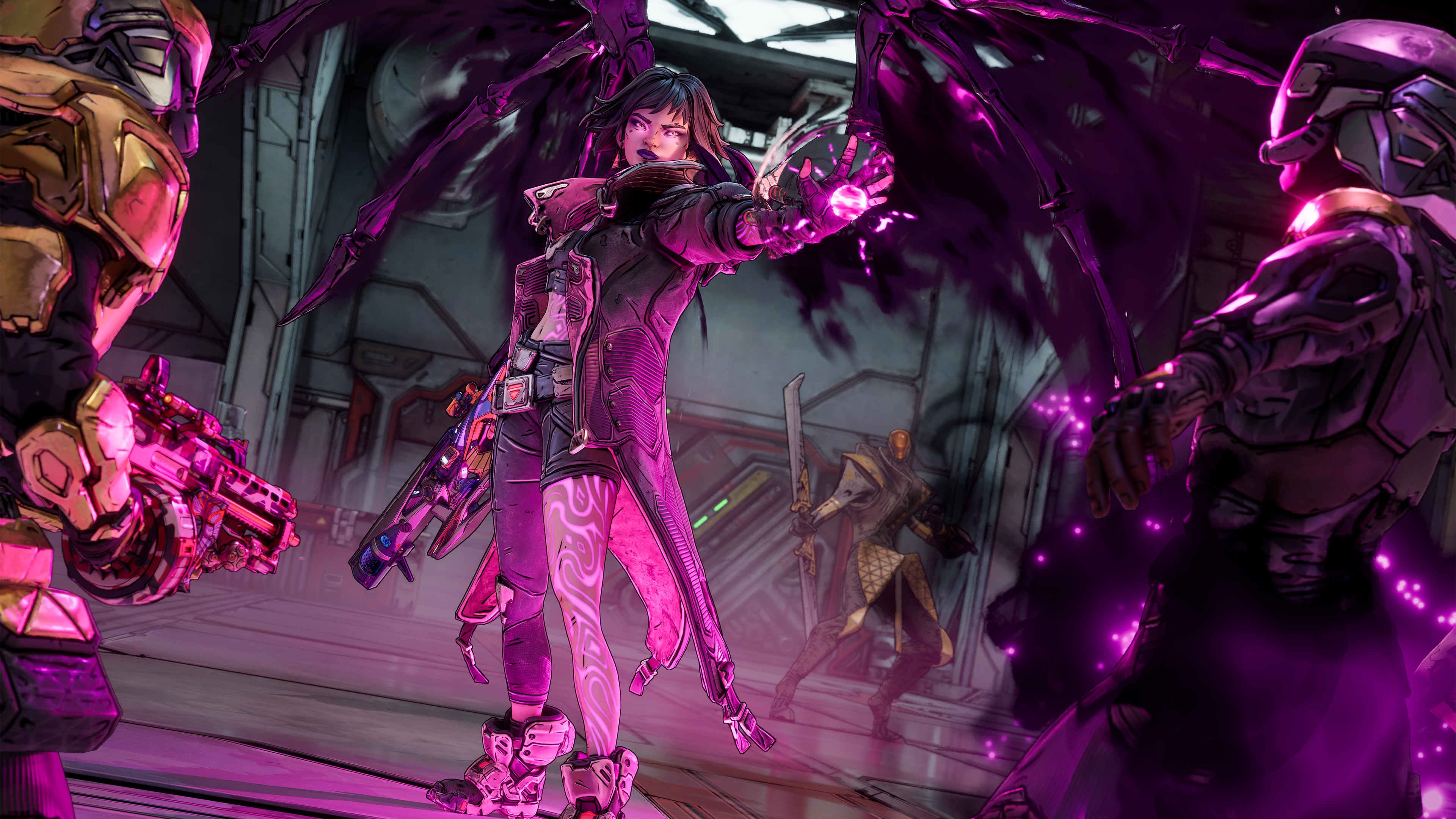 Vex uses her Siren abilities while fighting enemies in Borderlands 4.