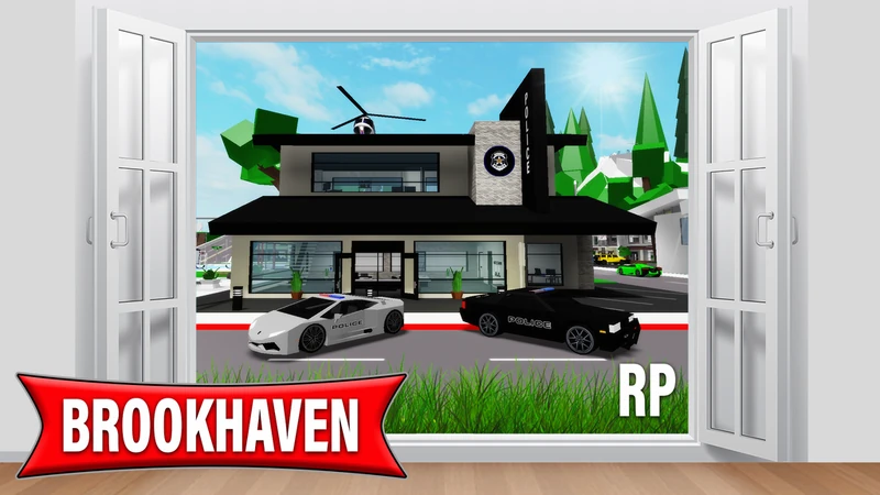 Brookhaven RP promotional image featuring the Police Station