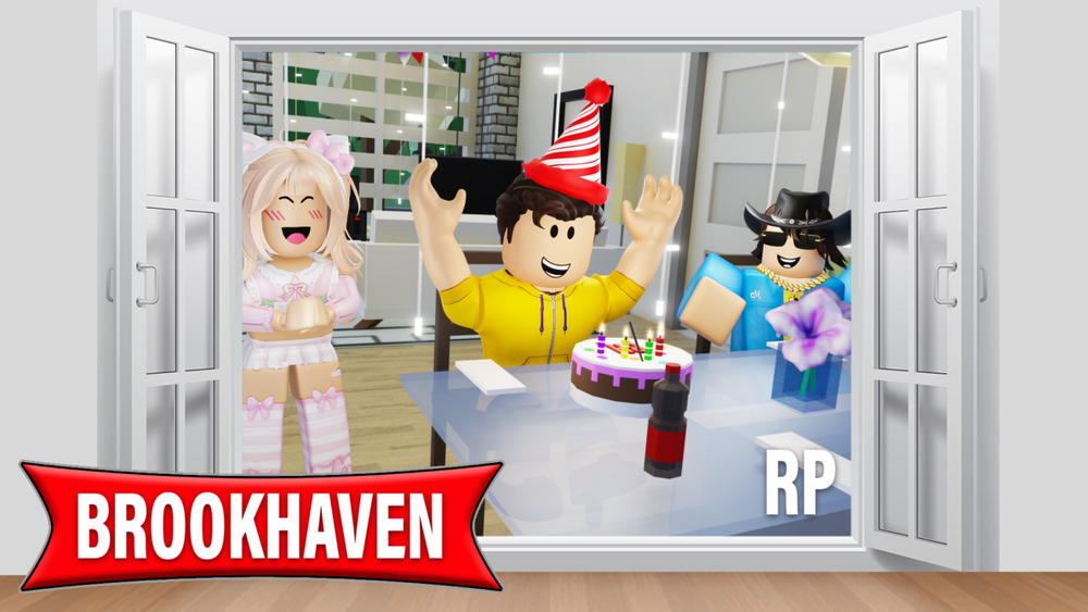 Brookhaven RP promotional image featuring a staged roleplay scene