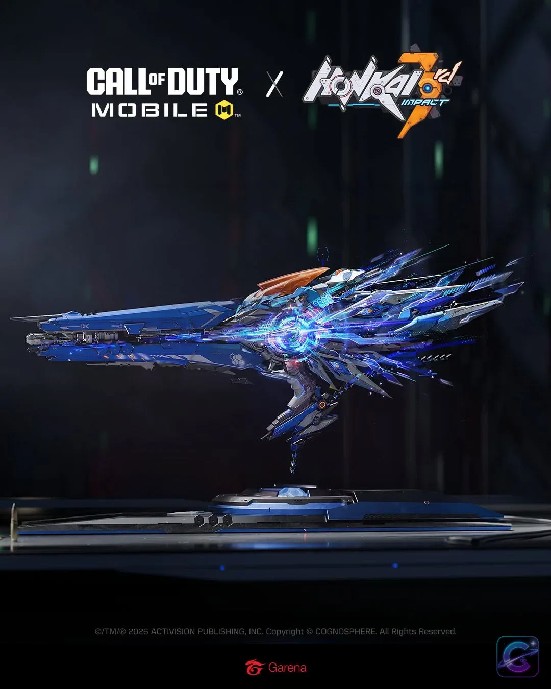 Another Call of Duty: Mobile x Honkai Impact 3rd collaboration promo image with a themed character artwork