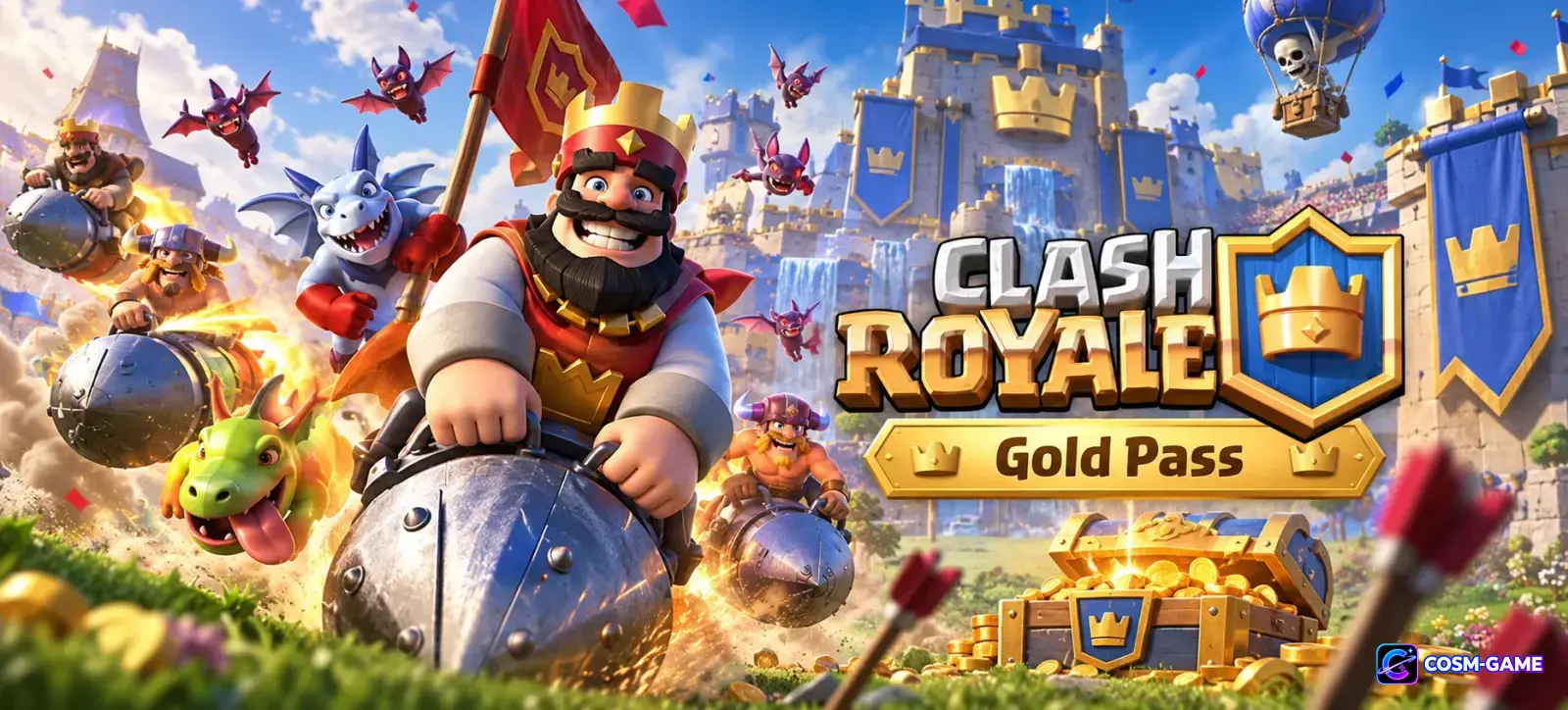 Official Clash Royale K.H.A.O.S season artwork featuring Hero Valkyrie.