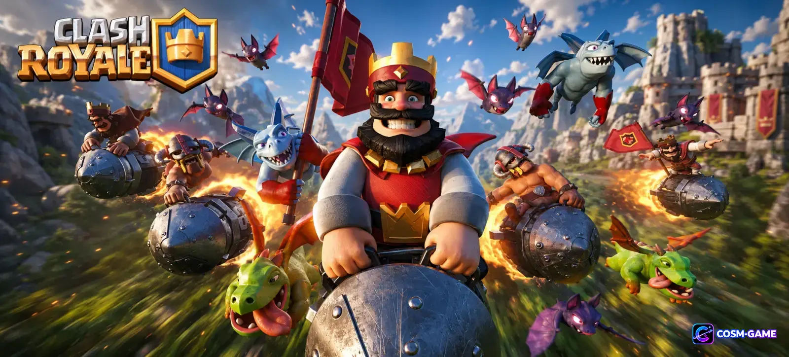 Clash Royale troops collide in the Arena during an Evolution focused battle.