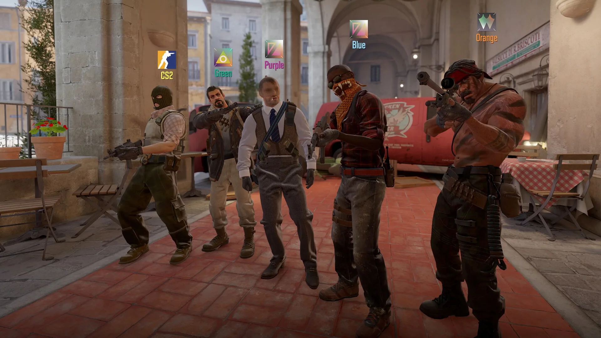 Counter-Terrorist and Terrorist players facing each other in a Counter-Strike 2 match.