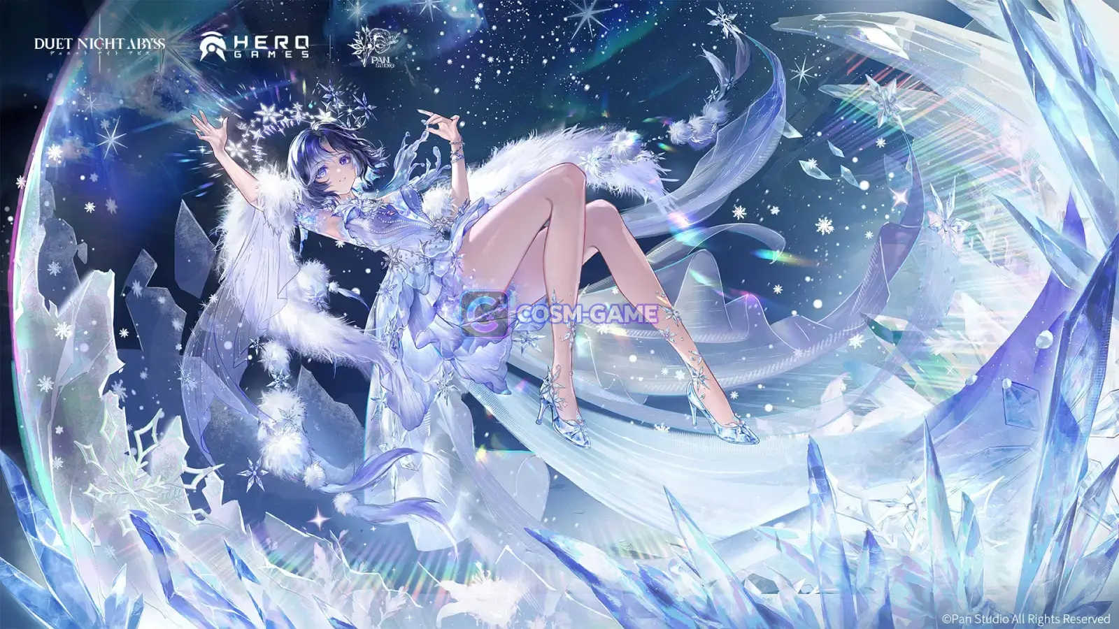 Ada wears her Snowlight Chase skin in official Nocturne in White promotional artwork.