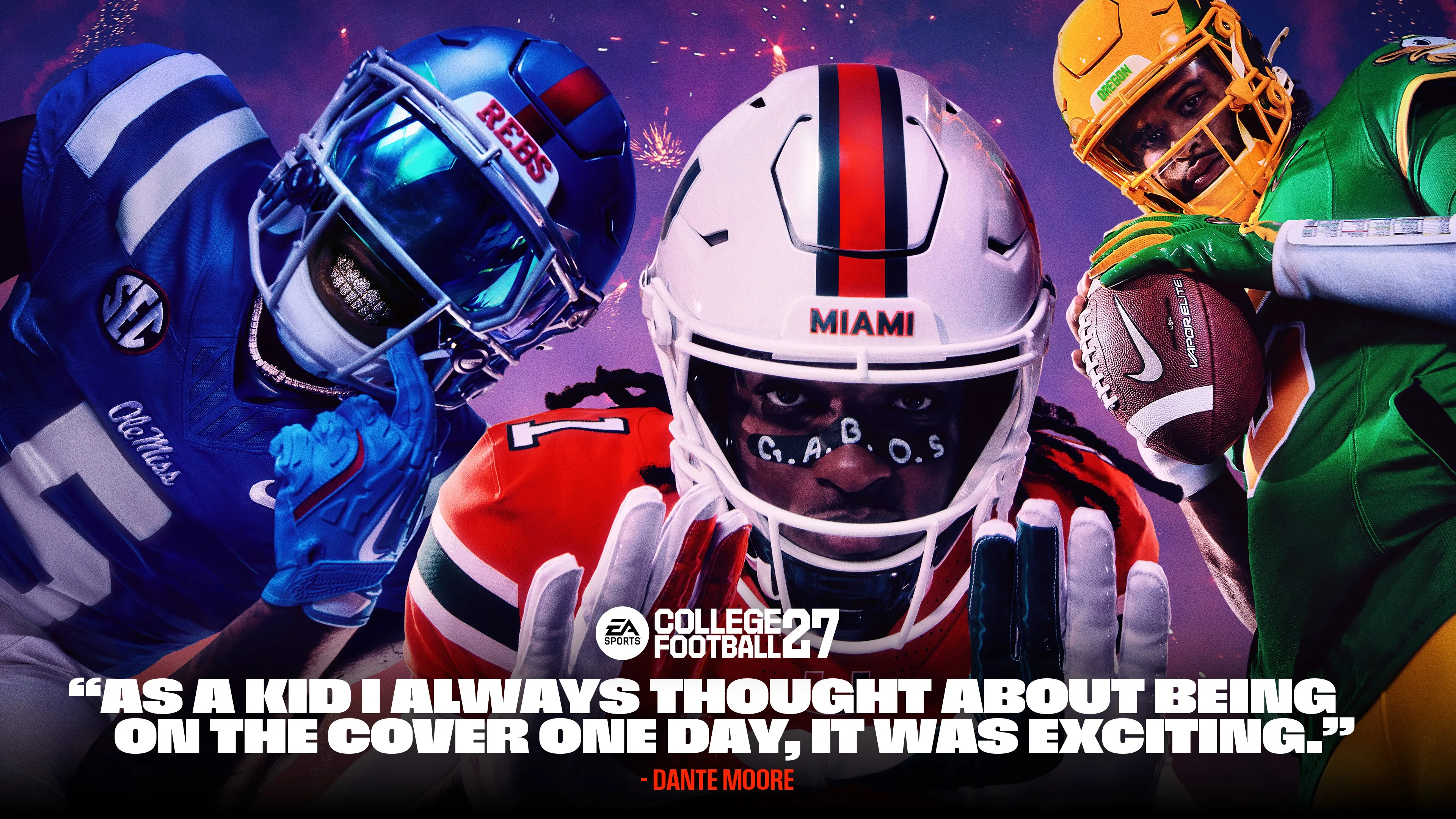 Dante Moore in official EA SPORTS College Football 27 cover-athlete media.