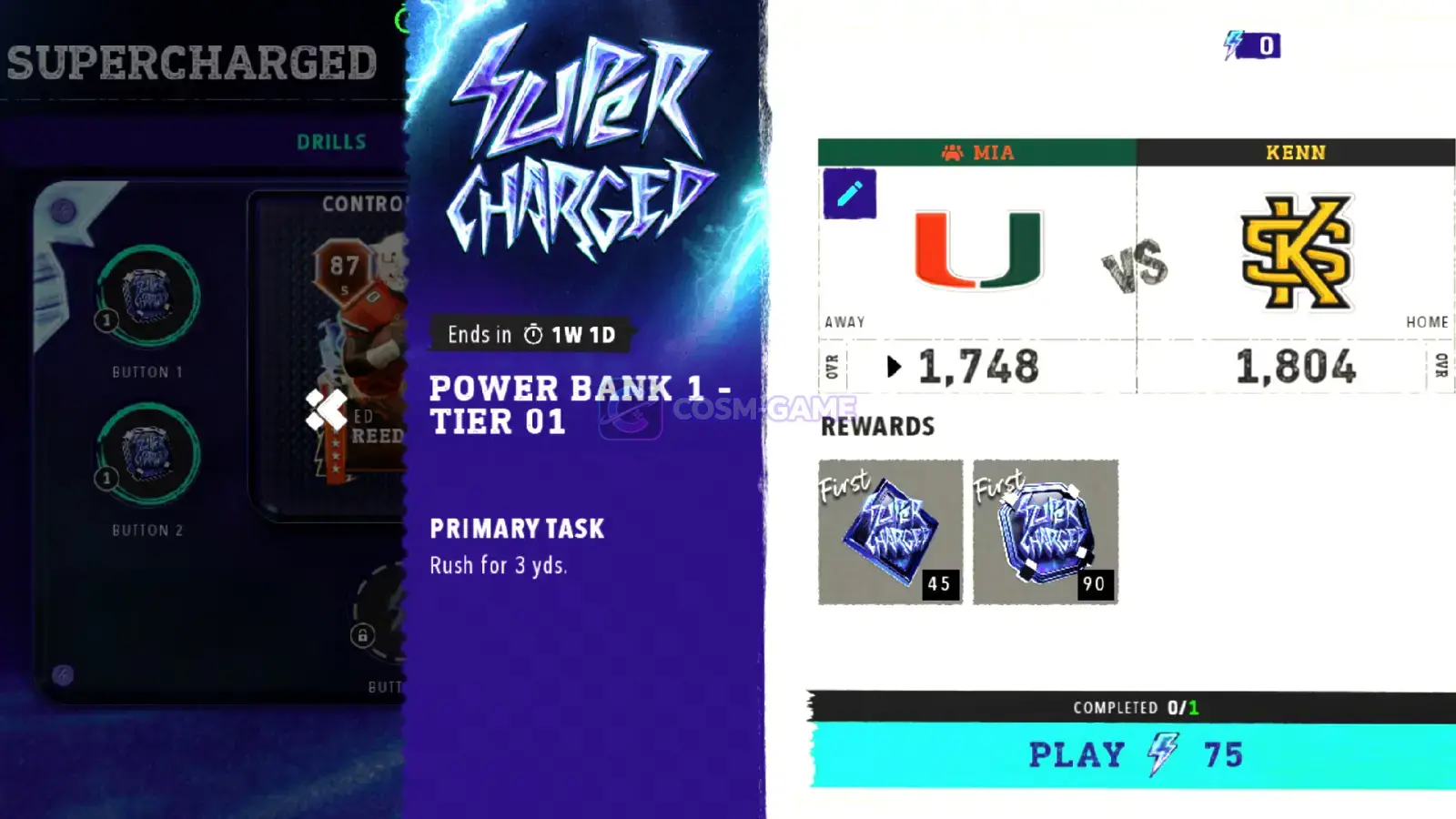Supercharged Power Bank challenge matchup with a rushing objective