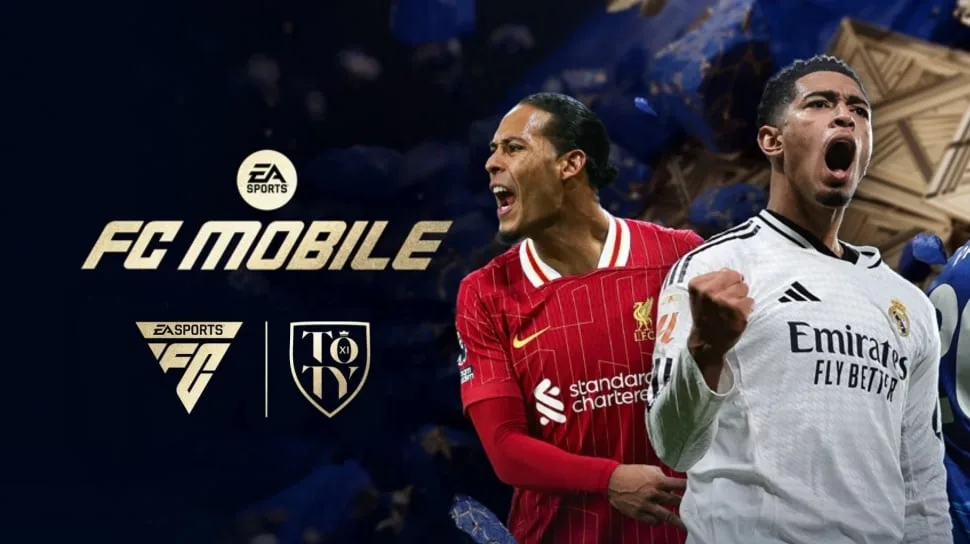 An England player celebrates inside The World's Game stadium in EA SPORTS FC Mobile.