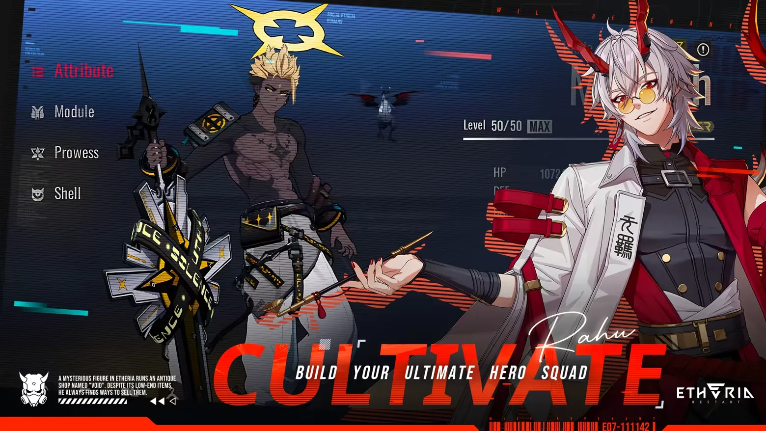 An Animus equipment and build customization screen
