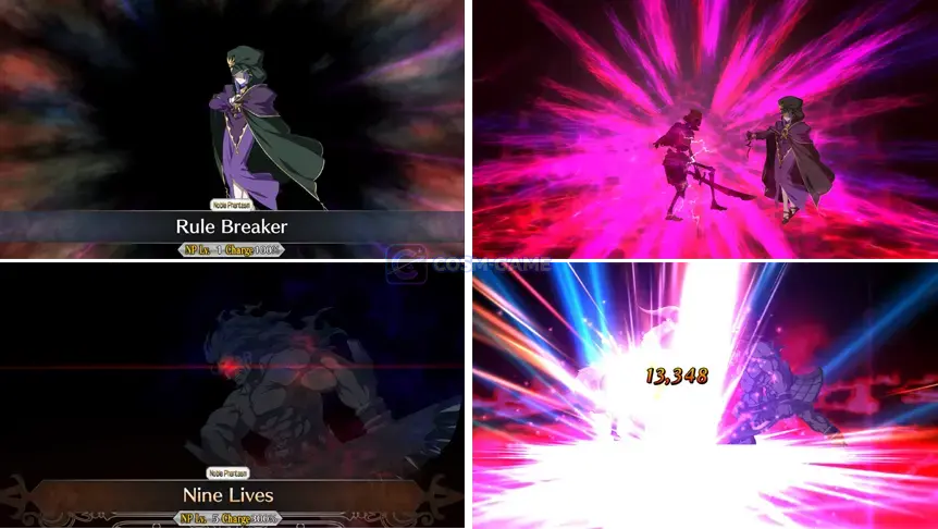 A Servant performs a Noble Phantasm during battle.
