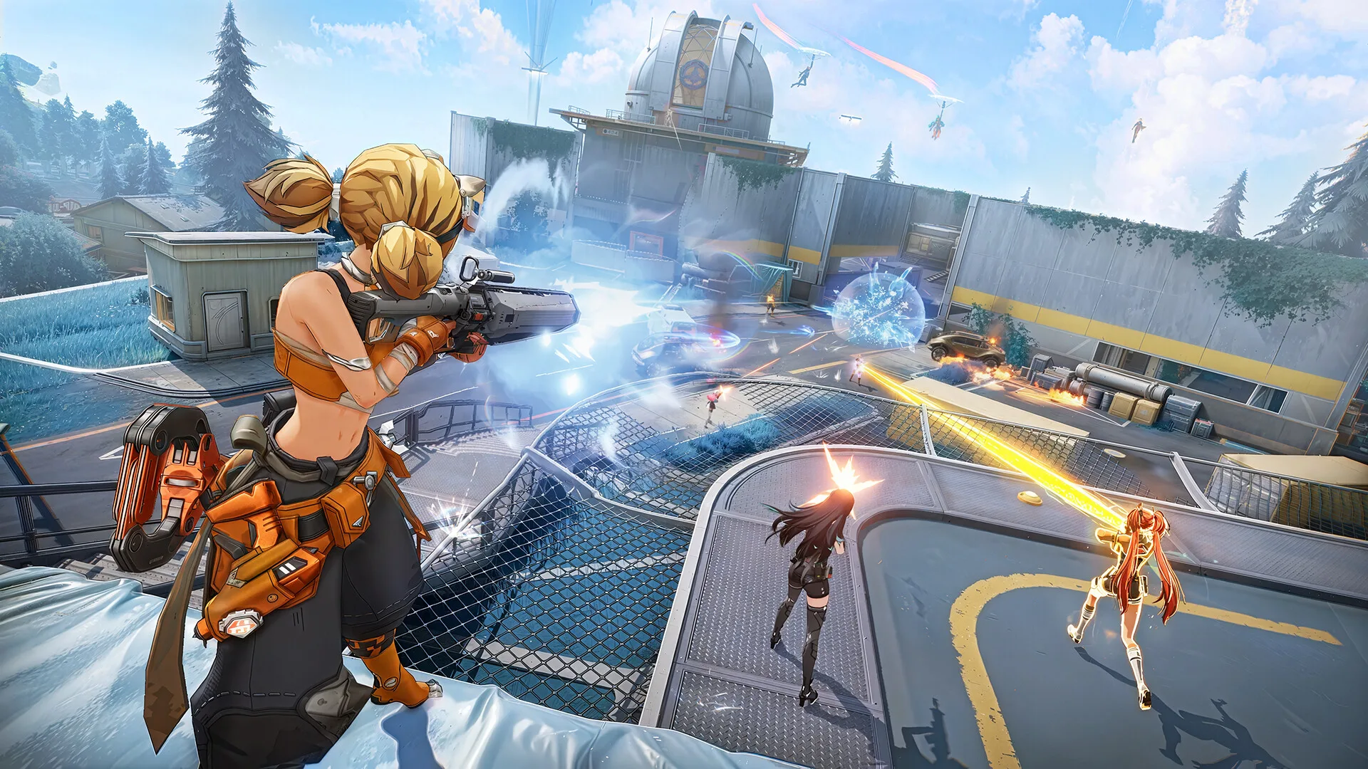 Fate Trigger gameplay shows an anime-styled combat arena built for tactical hero-shooter battles.