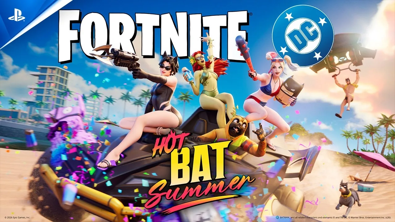 Batman and the Gotham City Sirens appear in Fortnite Hot Bat Summer promotional artwork