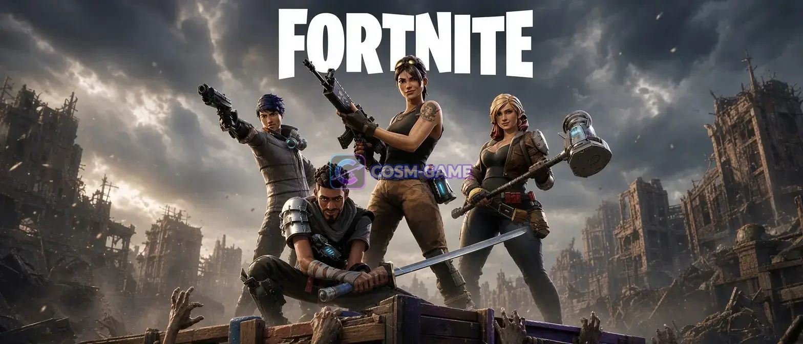 Fortnite characters demonstrate fast movement techniques across a colorful Battle Royale environment.