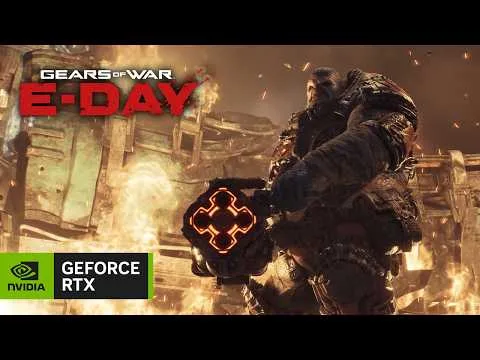 Gears of War E-Day PC technology trailer showing the game running with advanced graphics features