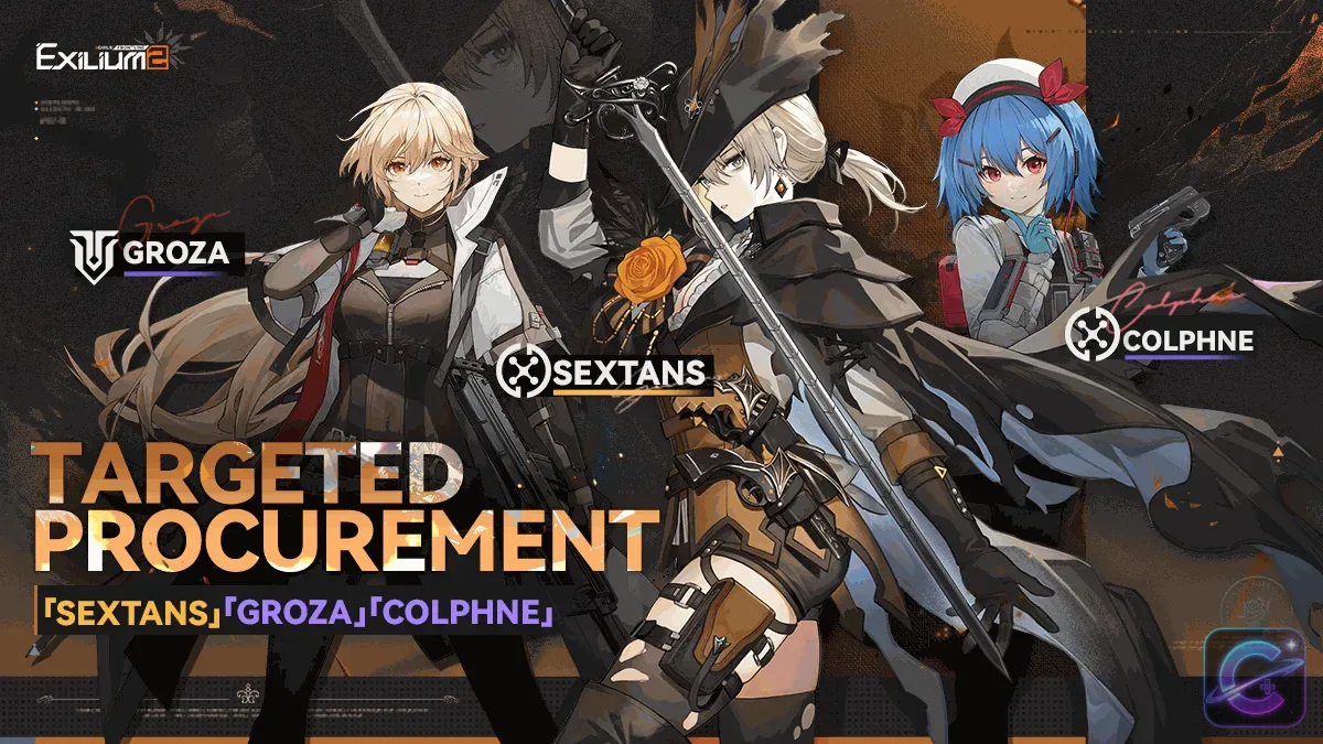 Groza, Sextans, and Colphne stand together in front of the targeted procurement display.