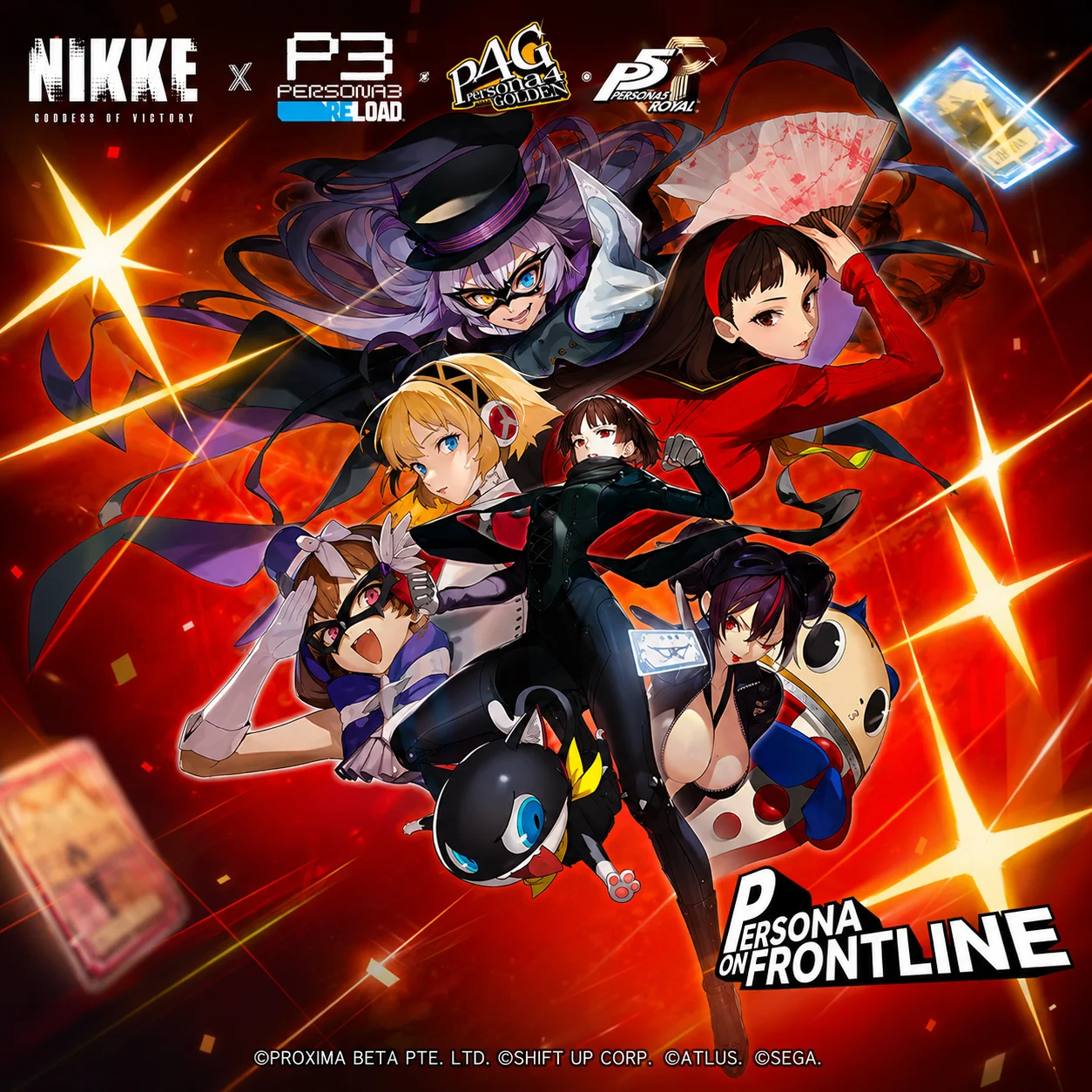 Queen (Makoto Niijima) from Persona 5 Royal shown in her GODDESS OF VICTORY: NIKKE collaboration character artwork