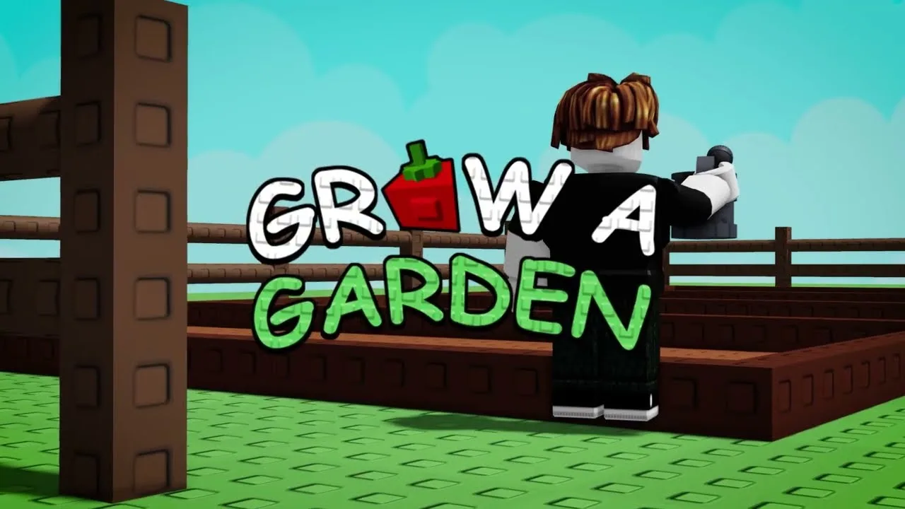 Grow a Garden crops and characters in Roblox's official Spotlight artwork.