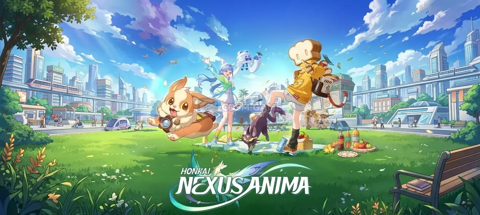 Characters and Anima from Honkai: Nexus Anima in colorful promotional key art.
