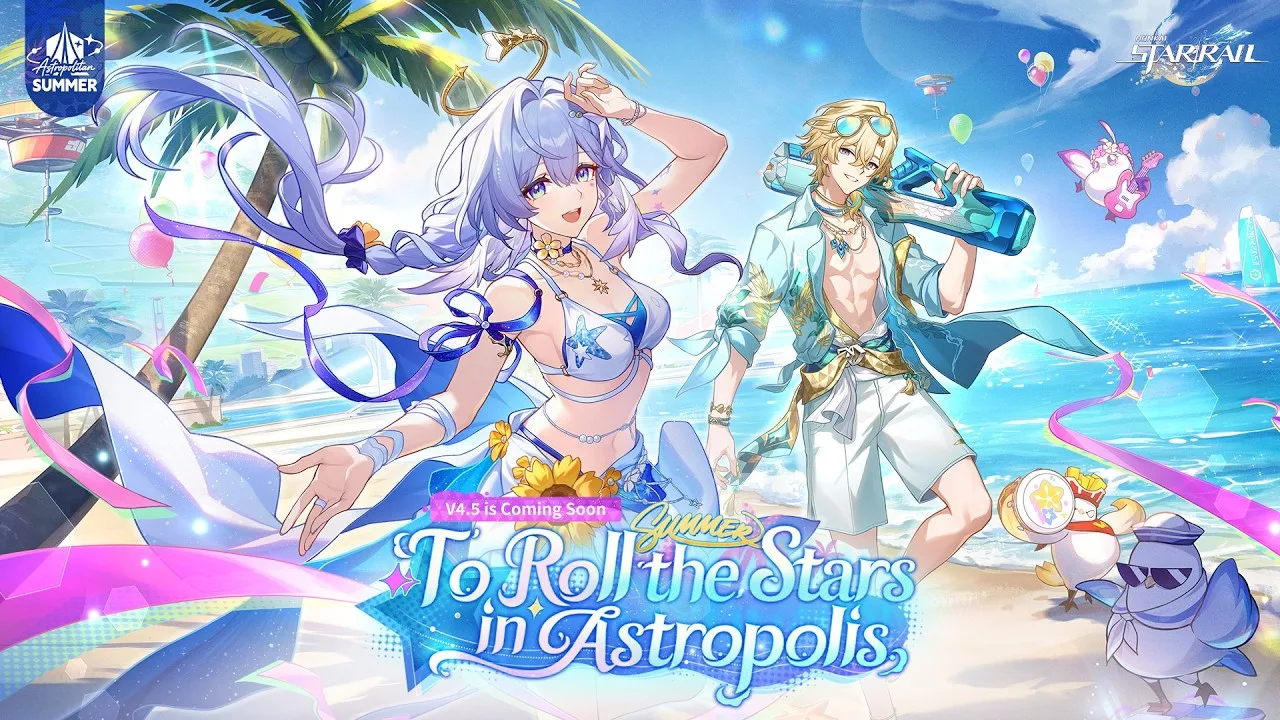 Robin Summeretto and other Honkai: Star Rail Version 4.5 characters appear in promotional artwork for To Roll the Stars in Astropolis.
