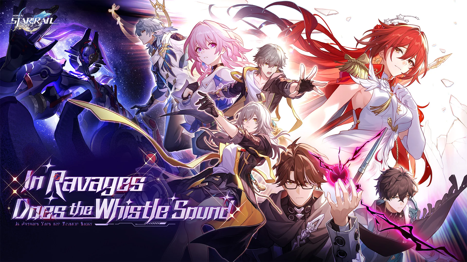 Official Honkai: Star Rail Version 4.4 promotional artwork presents characters from "In Ravages Does the Whistle Sound".