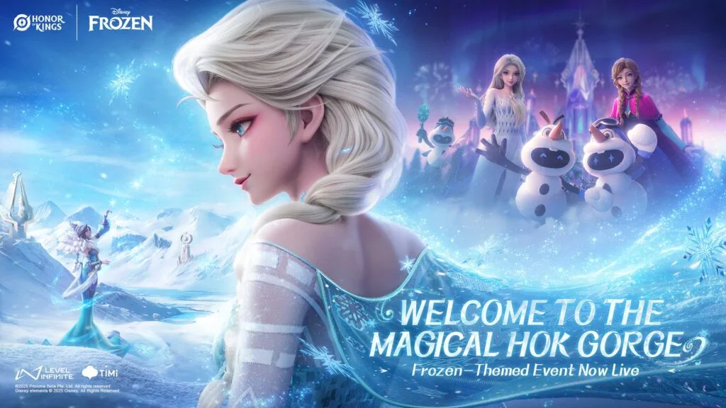 Honor of Kings official artwork presents its Frozen collaboration and winter themed content.