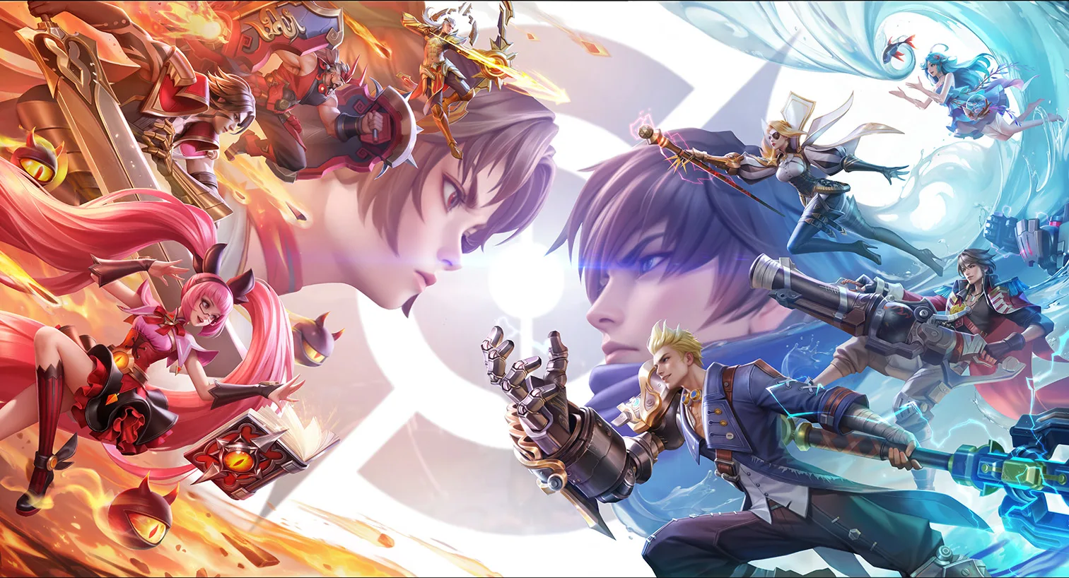 Honor of Kings heroes assembled together for the global launch key art