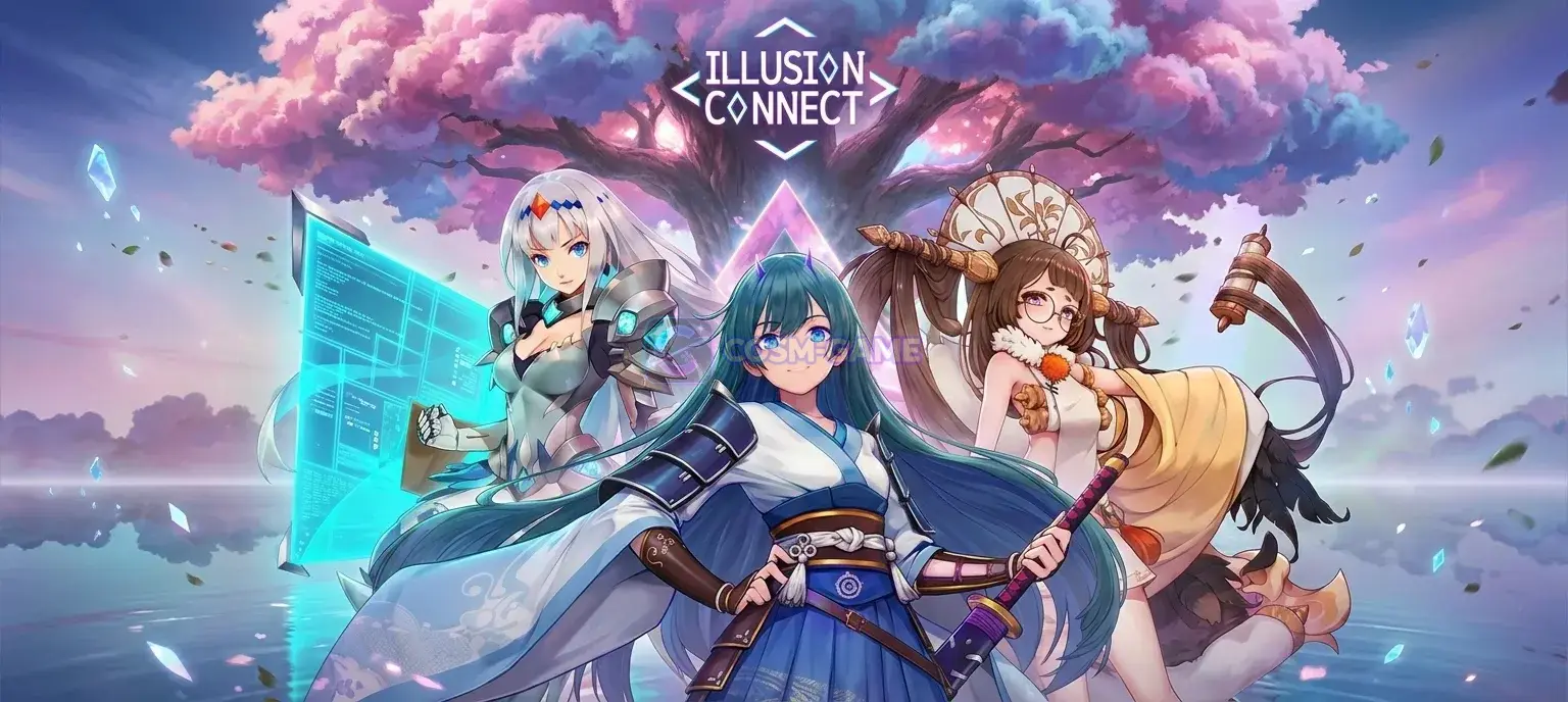 Illusion Connect: Re key artwork featuring the game's anime characters.