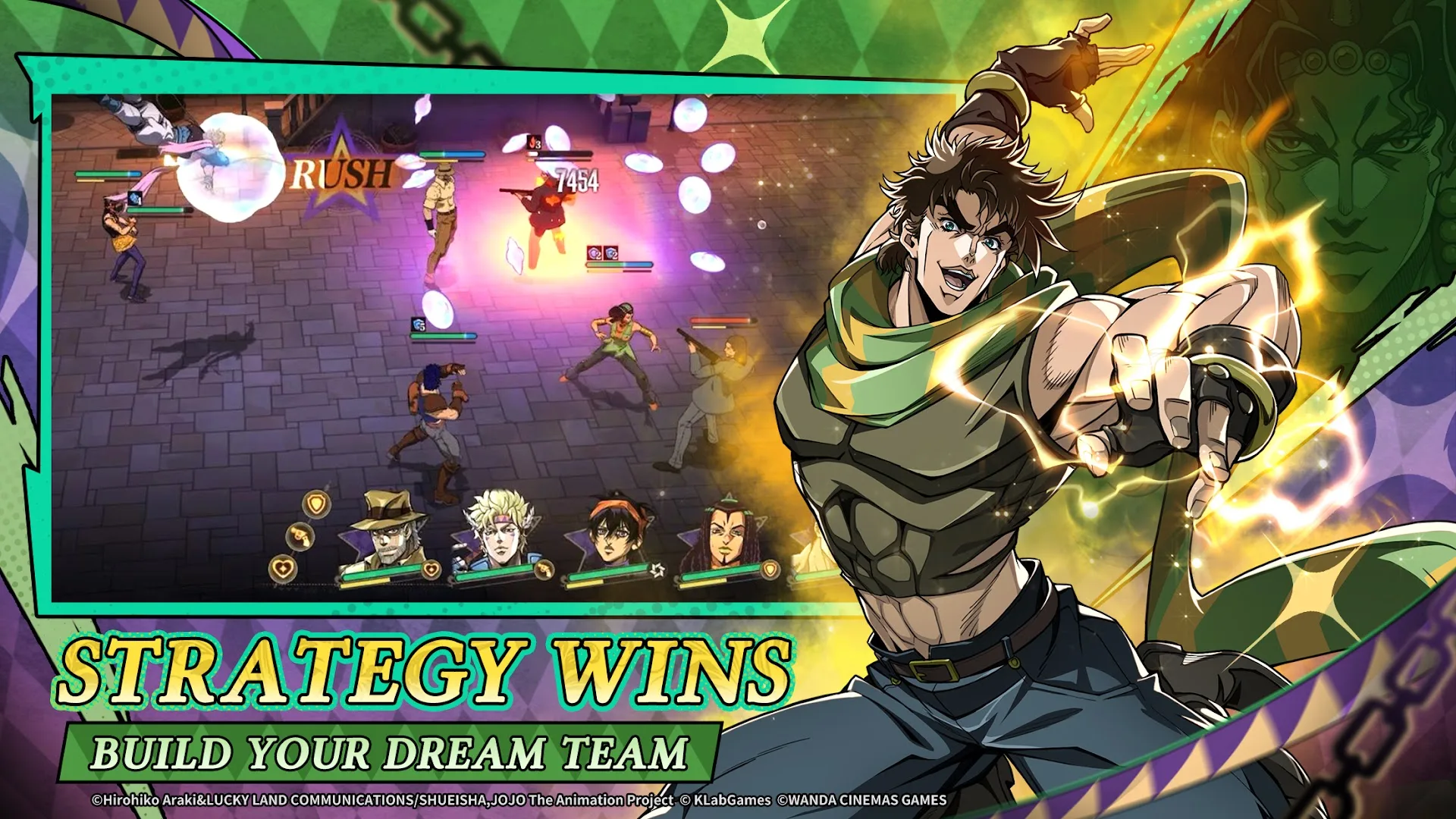 A cinematic ultimate Stand attack fills the combat screen.
