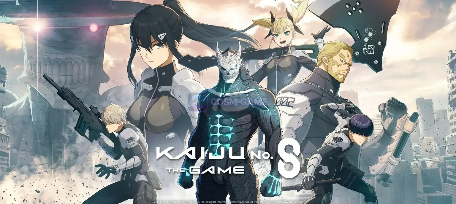 KAIJU NO. 8 THE GAME key visual showing Defense Force officers and Kaiju No. 8