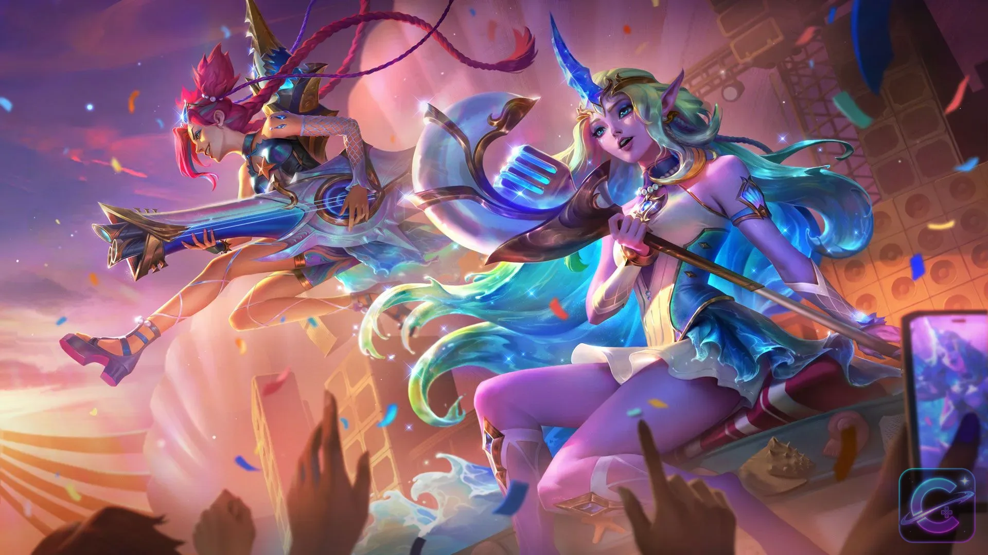 Ocean Song Jinx and Ocean Song Soraka performing on a concert stage