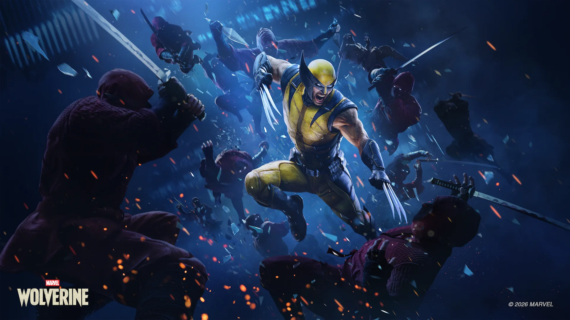 Logan clashes with red-clad Hand fighters in Marvel's Wolverine artwork