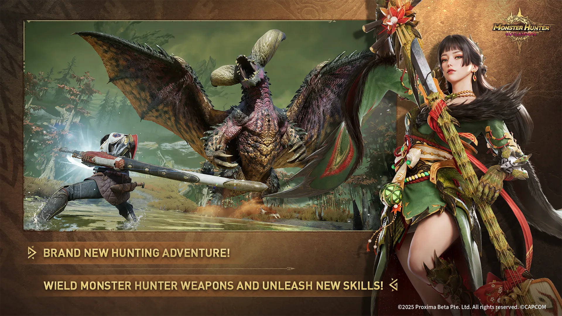 Monster Hunter Outlanders gameplay focused on Aesoland exploration.