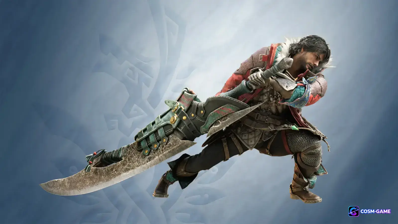 Hunter in a red coat holding a large Great Sword in Monster Hunter Wilds: Ascendance