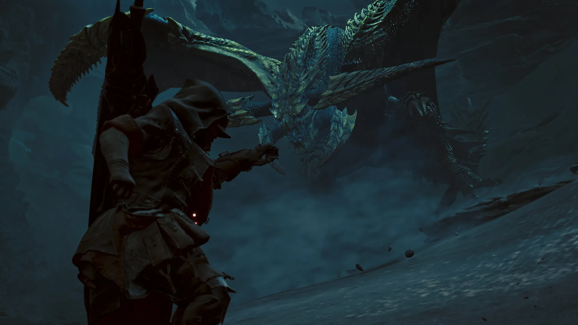 The Seikret mount and traversal — official Monster Hunter Wilds screenshot (Capcom, Steam)