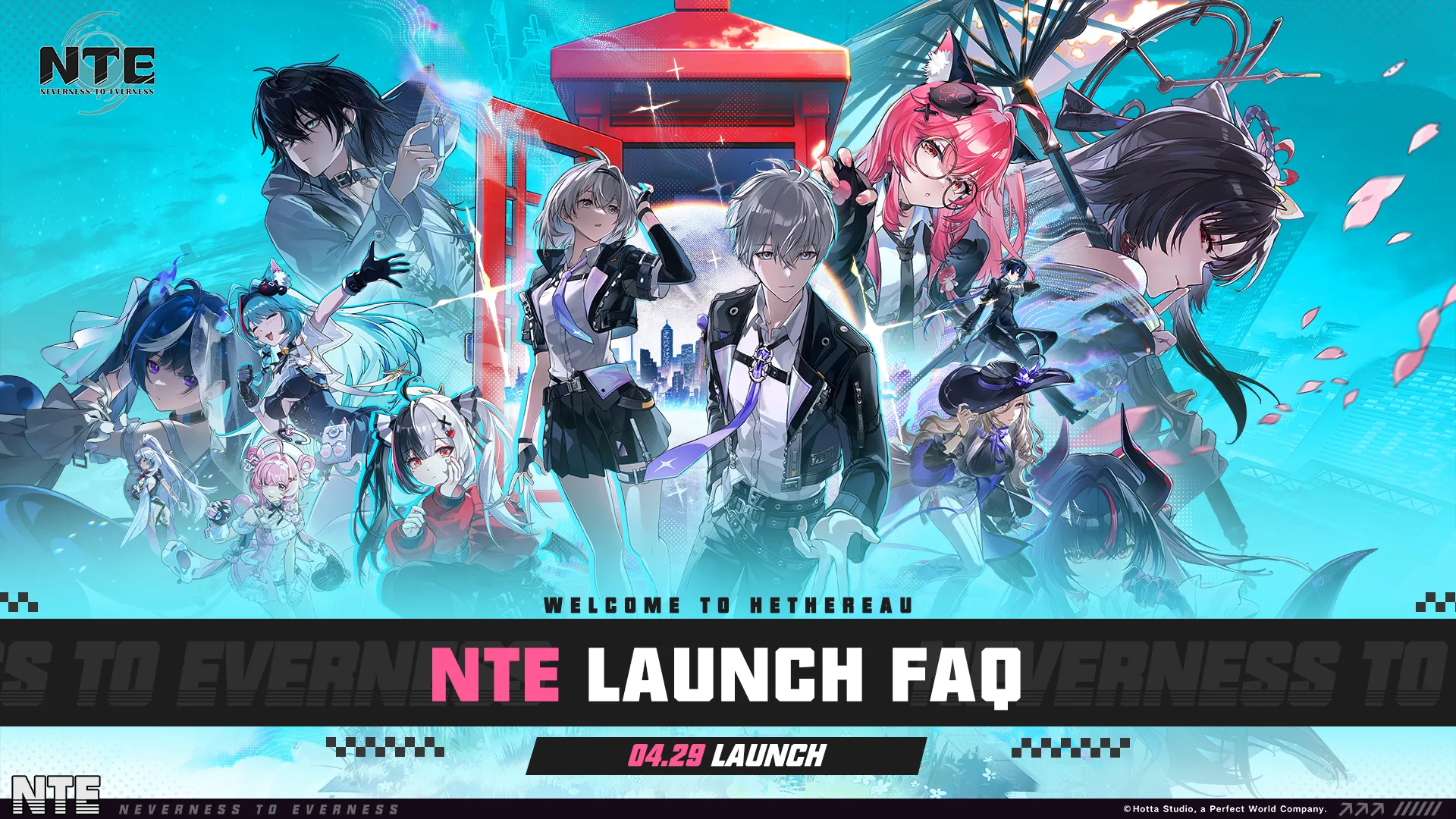 NTE key art showing the Appraiser and multiple characters from Hethereau
