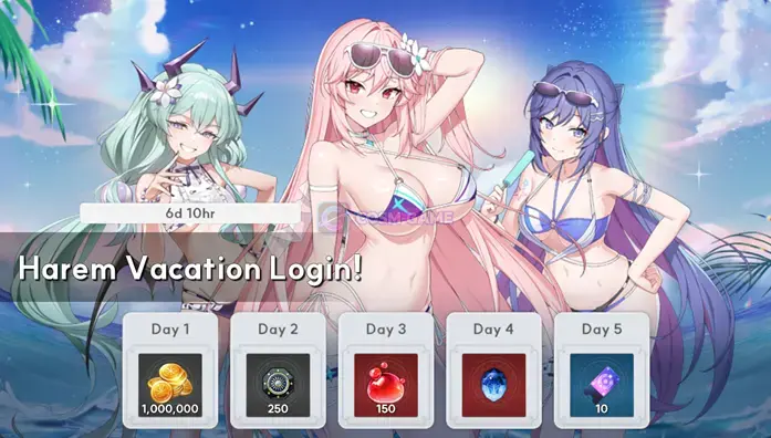 An OUTERPLANE attendance screen displays daily login rewards.