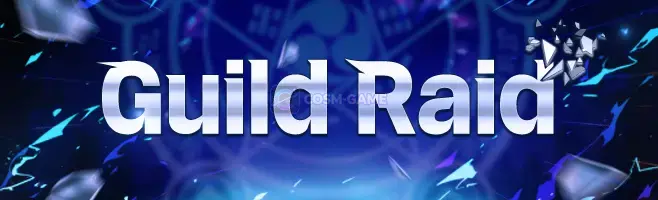 OUTERPLANE presents a Guild Raid battle activity where guild members challenge powerful enemies.