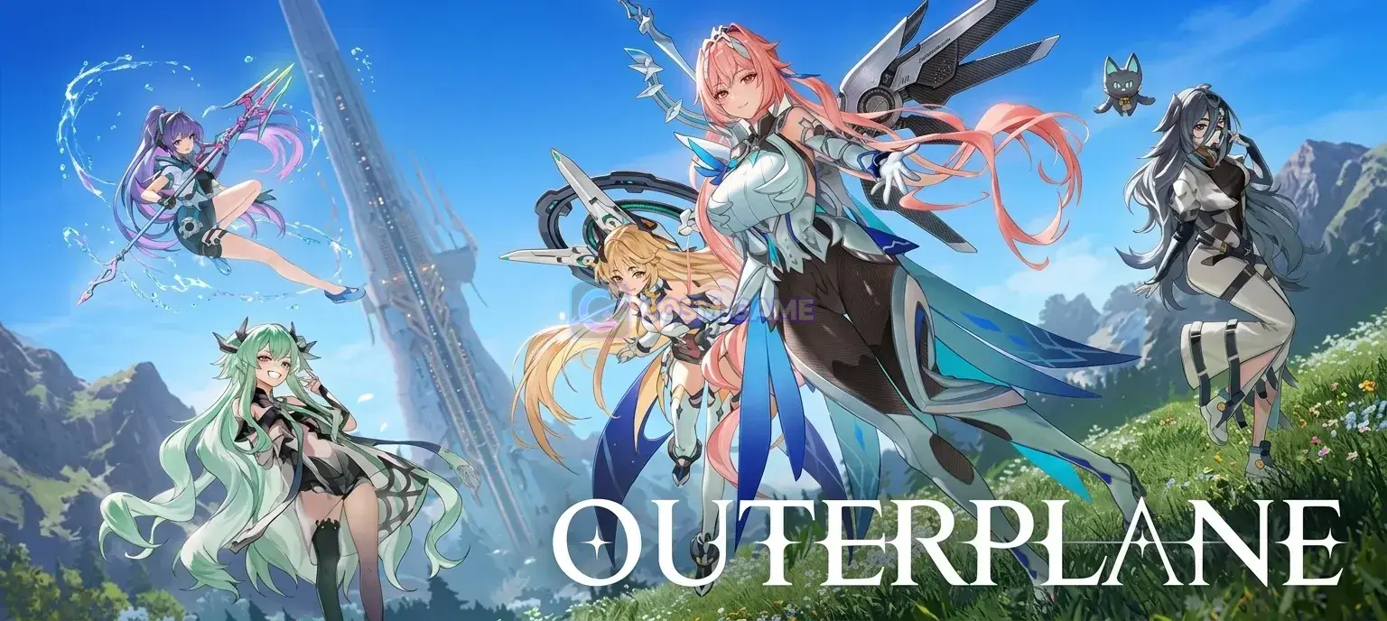 OUTERPLANE renewed story artwork featuring the new protagonist and companions.
