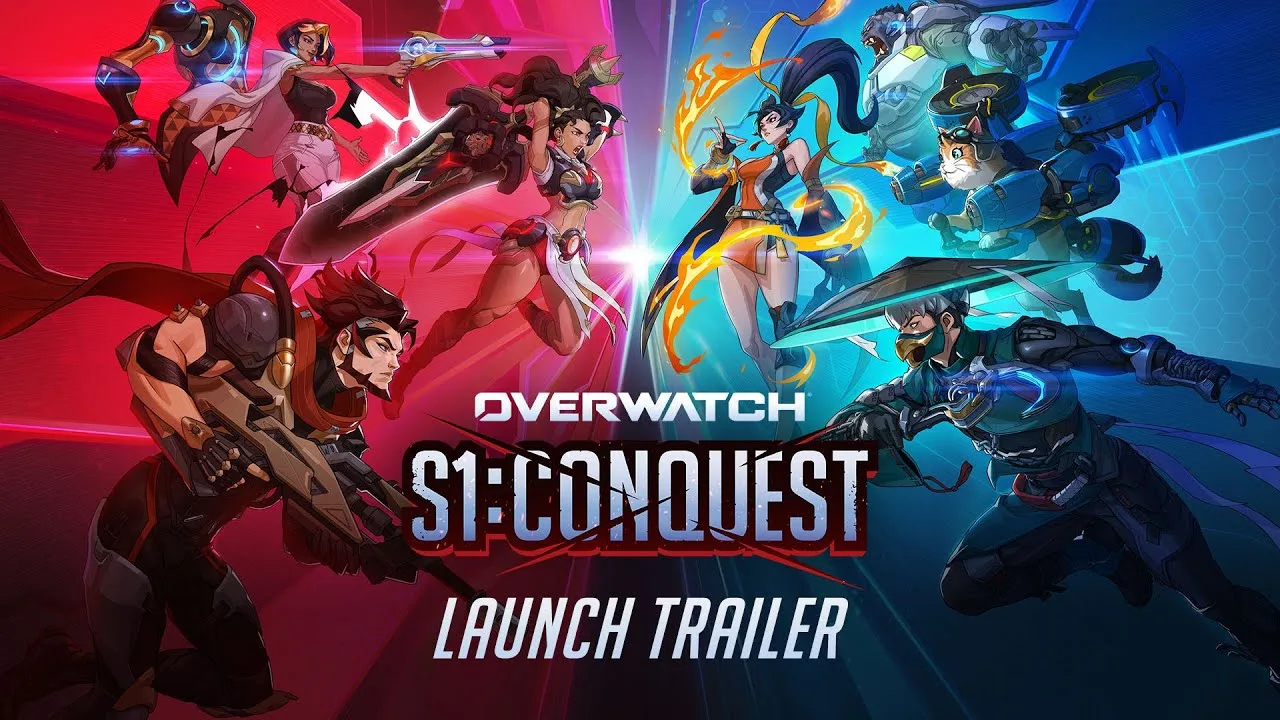 Overwatch and Talon heroes confronting each other in official Blizzard artwork